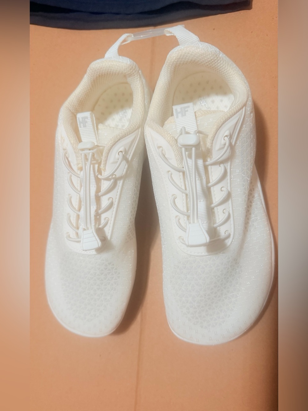 Hike Footwear Women’s White Slip-On Athletic Sneakers with Toggle Lacing